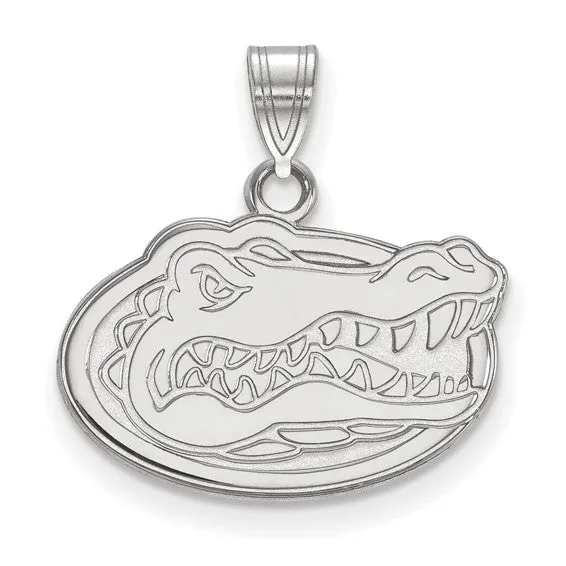 Sterling Silver Rhodiumplated LogoArt University of Florida Gator Large Pendant Shop IDC estore Necklaces