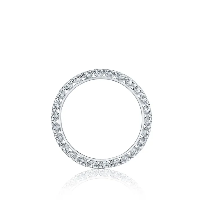 Tacori 18k White Gold Petite Crescent Diamond Wedding Band 05 CTW International Diamond Center Rings