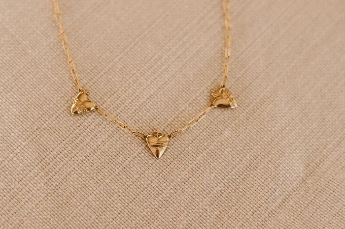 The Little Catholic Three Hearts Necklace Paper Clip Necklaces