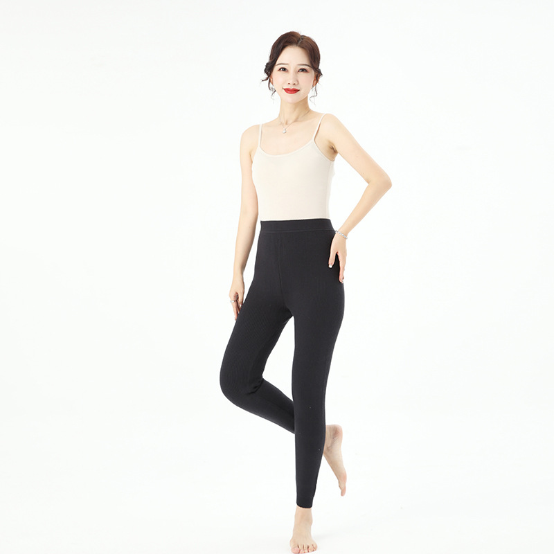 Collant Femme Confort Et Qualité Pack De 2 Leggings Thermo Polaire Noir   | Leggings Bas Femme