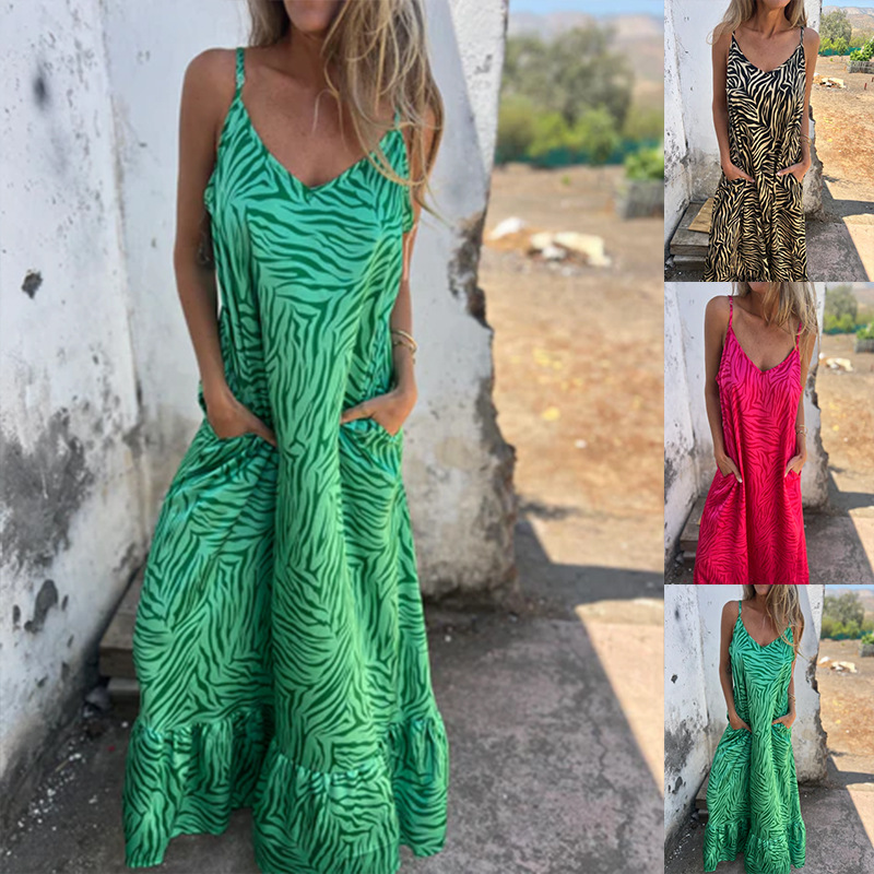 Robe Verte/Blanche Femme Easy Singlet   | Robes Bas Femme